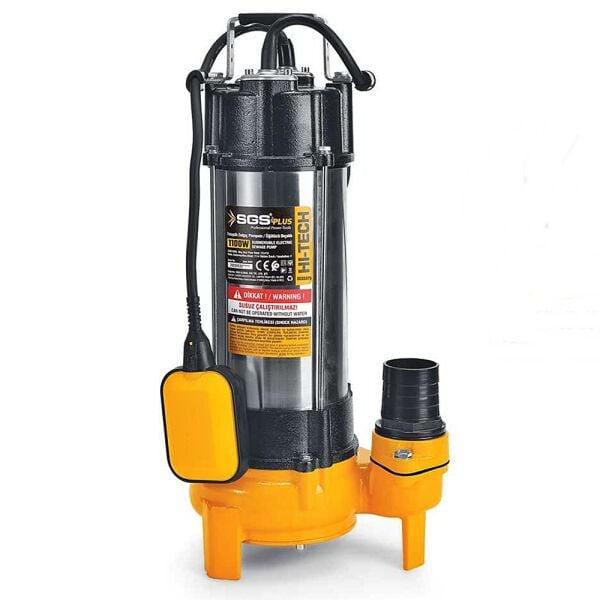SGS SGS5375 İnox Foseptik Dalgıç Pompa Kirli Su 1100W / 1.5Hp - Öğütücü Bıçaklı