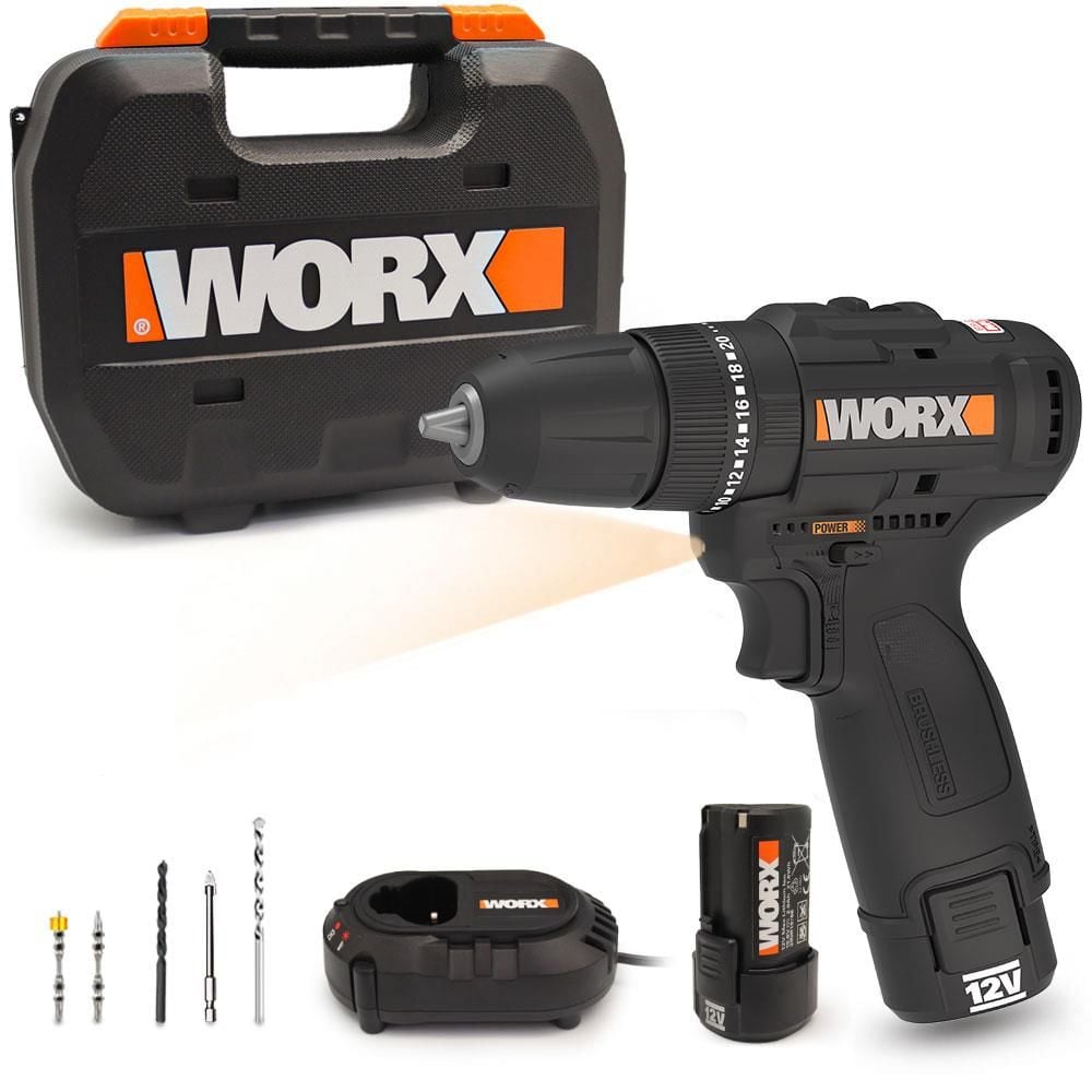 WORX WX121 Çift Akülü Şarjlı Darbeli Matkap 12Volt/2.0Ah + 5 Parça Aksesuar
