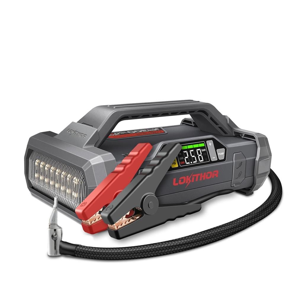 LOKITHOR Li-Polimer Akıllı Akü Takviye + Pompa + Powerbank + Led Lamba 12V -1500Amp