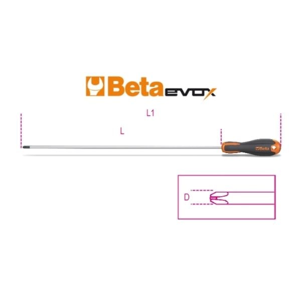 Beta 1202EL Uzun Yıldız Tornavida 6x400mm