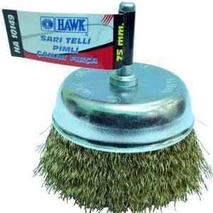 Hawk Sarı Telli Pimli Çanak Fırça Ø 50x0.30 mm -30 adet