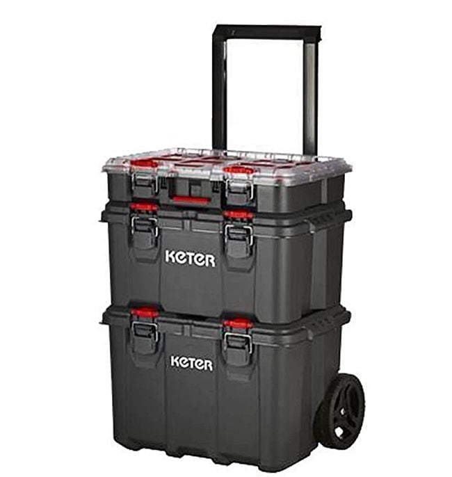 Keter Pack N Stack Hart Modular System 3 Katlı Tekerlekli Takım Çantası