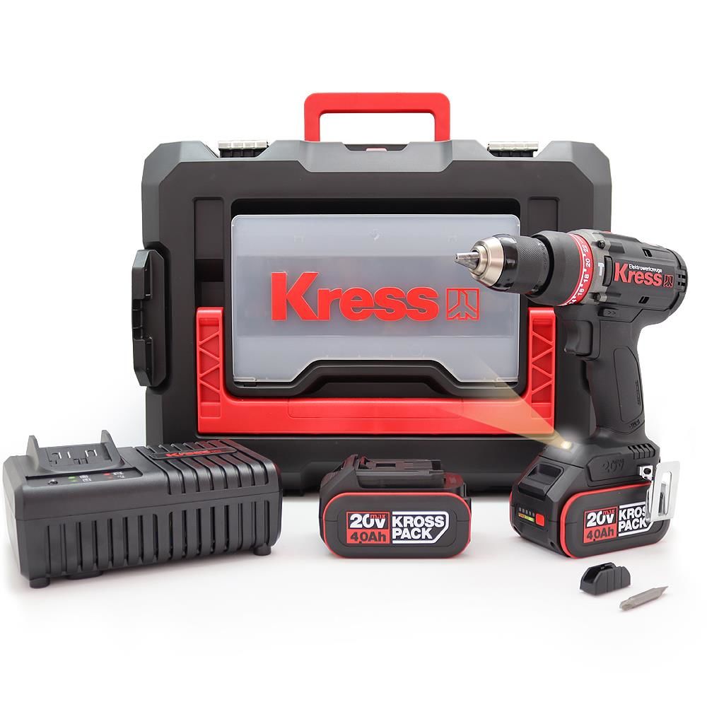 Kress KUC31.2 Çift Akülü Şarjlı Darbeli Matkap 20Volt/4.0Ah