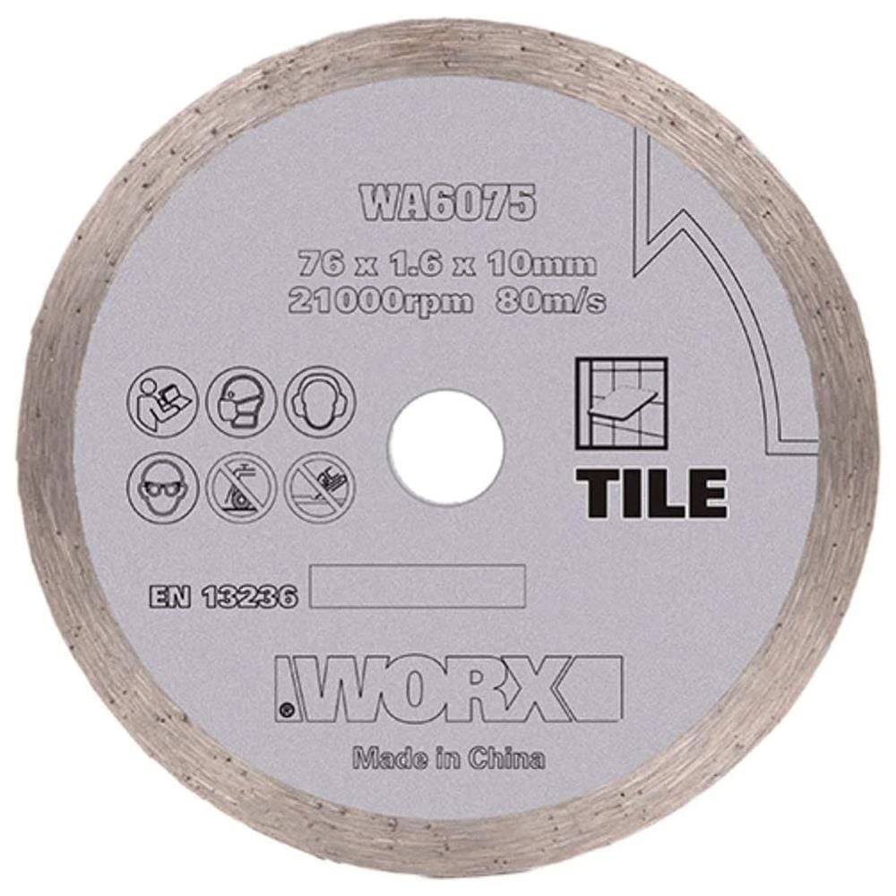 Worx WX801 İçin 76x10mm Fayans, Seramik, Mermer Elmas Kesme Diski
