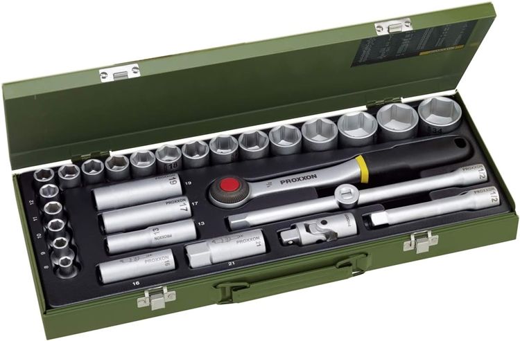 Proxxon 23000 Cırcırlı Kollu 29 Parçalı Lokma Takımı 1/2''