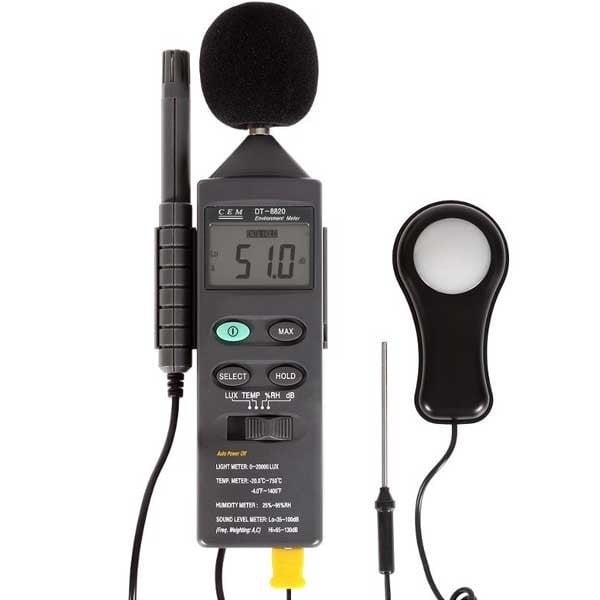 CEM DT8820 Dördü Birarada Isı,Ses,Nem ve Işık Ölçer
