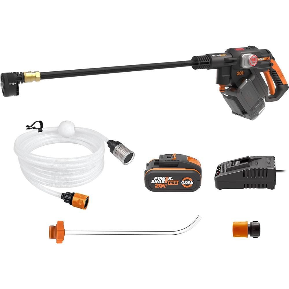 WORX WG633E Li-ion Akülü Şarjlı Basınçlı Yıkama Tabancası 20Volt 4.0Ah. / 56 Bar + 2 Parça Yıkama Seti