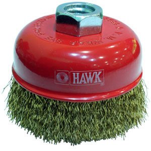 Hawk Sarı Dalgalı Telli M14 Vidalı Çanak Fırça 80mm