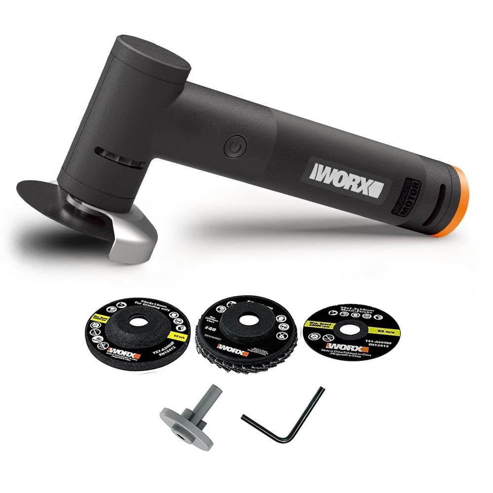 Worx 20V Kömürsüz 50mm Avuç Taşlama + 3 Aksesuar (Akü Dahil Değildir)