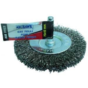 Hawk Gri Telli Pimli Daire Fırça 75x10 mm - 30 adet