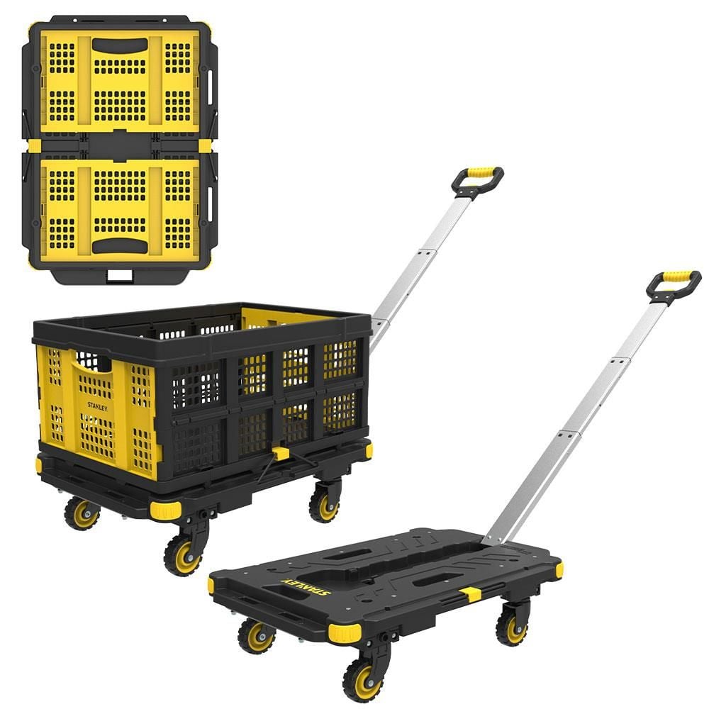 STANLEY PC532B Çekme Kollu Yük ve Paket Taşıma Arabası ile Katlanır Taşıma Sepeti