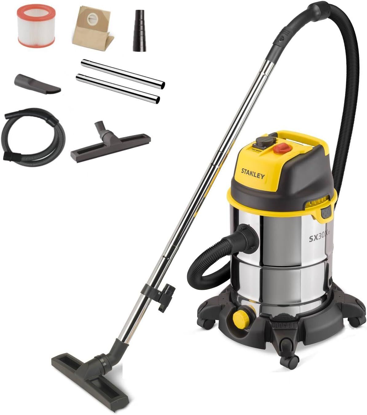 Stanley SXVC30XTDE 1600 W 30 LT Islak/Kuru Elektrikli Süpürge
