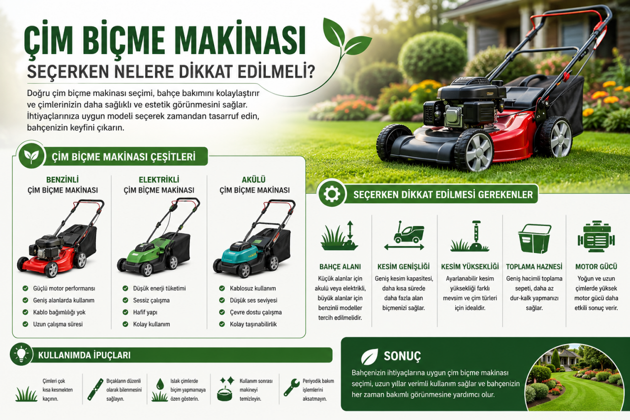 Çim Biçme Makinası Seçimi Rehberi | En İyi Çim Biçme Makinası Nasıl Seçilir?
