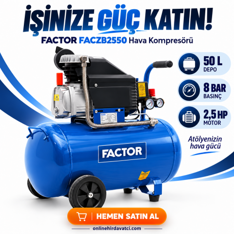 Factor FACZB2550 Hava Kompresörü 50 Lt