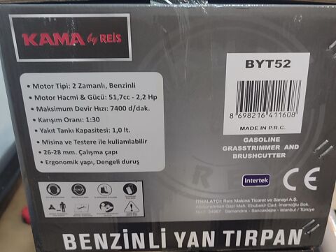 Kama By Reis BYT52 Benzinli Yan Tırpan Makinesi 51.7 CC