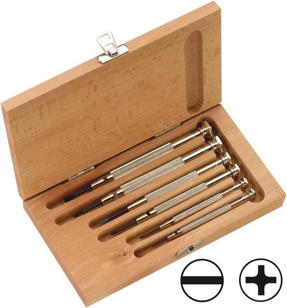 Turnus 250-570 Ahşap Kutu Saatçi Tornavida Takımı 6 Parça