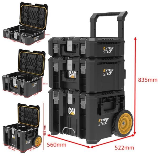 CAT DA41005 HYPER STACK 3’Lü Tekerlekli Kilitli Takım Çantası Seti