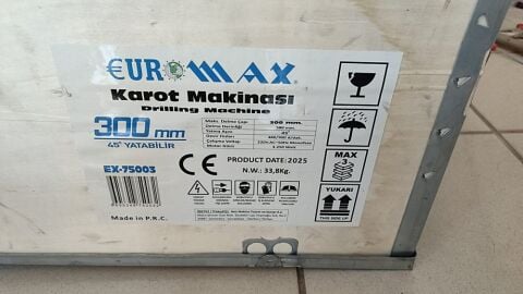 Euromax EX75003 Açılı Çift Hızlı Karot Makinası 3250 W-300 mm
