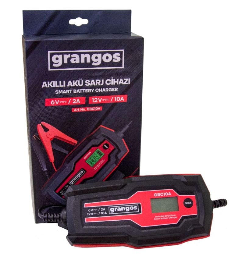 Grangos GBC10A 6V / 12V 180 AH Akıllı Dijital Akü Şarj ve Bakım Cihazı