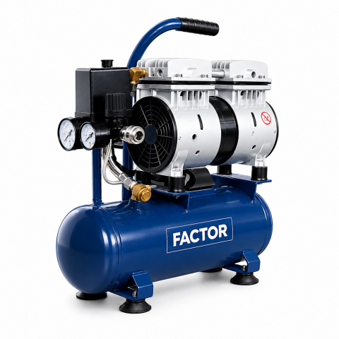 Factor EWS 6 Yağsız Sessiz Hava Kompresörü 6 Litre | 8 Bar