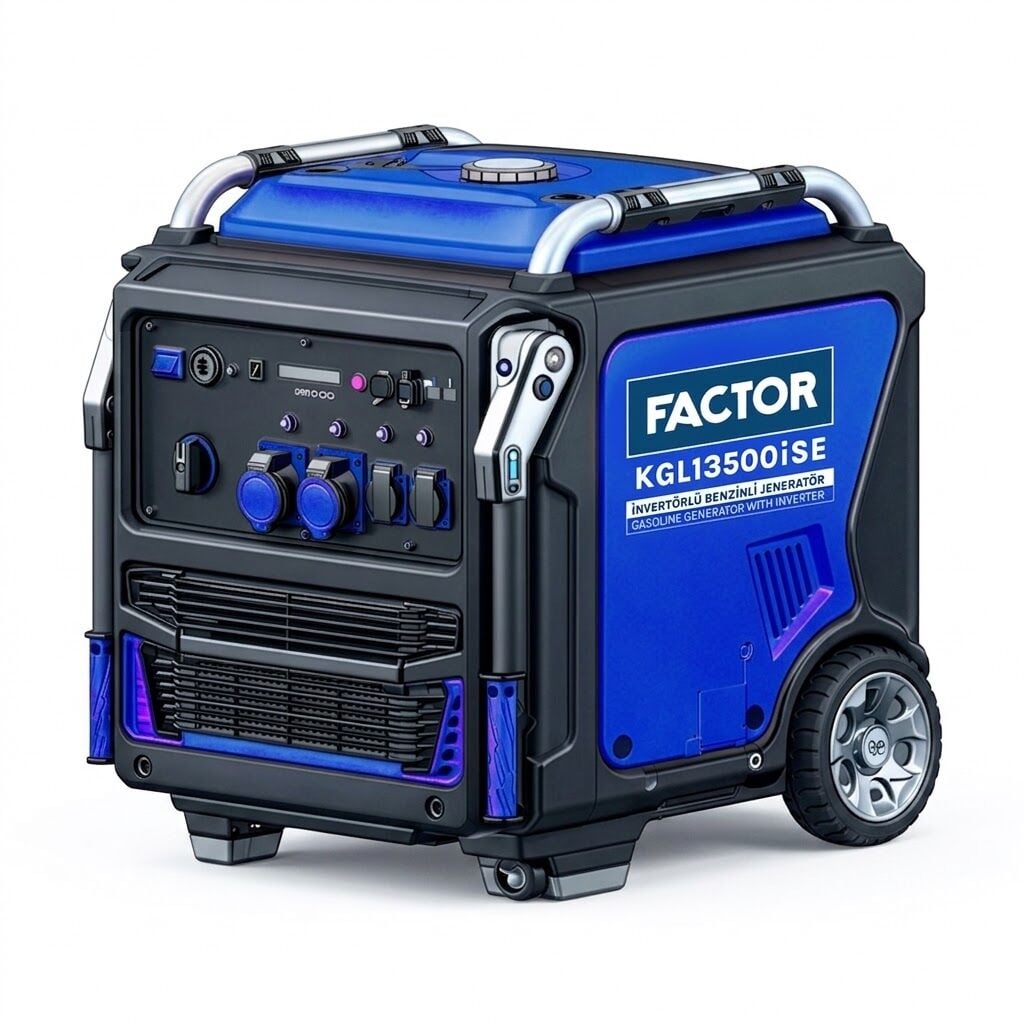 Factor KGL13500iSE 11 kW İnvertörlü Benzinli Jeneratör Sessiz İpli Marşlı - Kesintisiz & Temiz Enerji