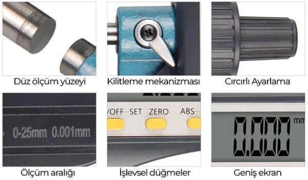 Bmi 775000025 Dijital Mikrometre 0-25mm