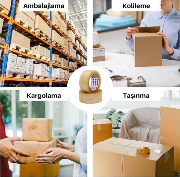 Globus Acrilic Şeffaf Koli Bandı 45mmx100mt - Dayanıklı Yapışkan