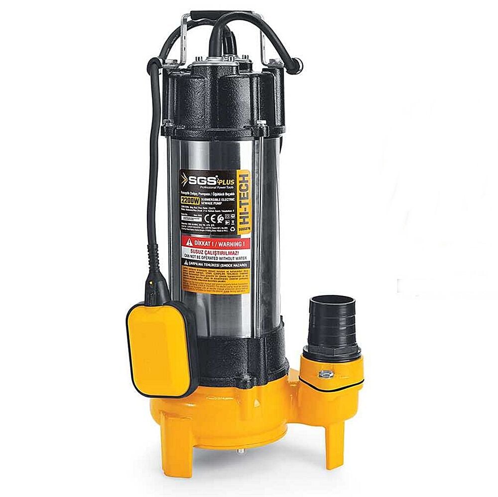 SGS SGS5377 İnox Foseptik Dalgıç Pompa Kirli Su 2200W / 3.0 Hp - Öğütücü Bıçaklı