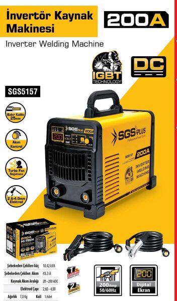 SGS SGS5157 İnverter Kaynak Makinesi | 200A Güçlü ve Dayanıklı Kaynak