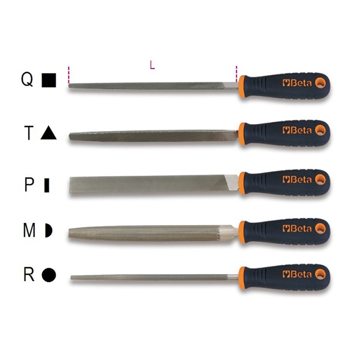 BETA 1719BM D10/S5 Eğe Takımı 5'li