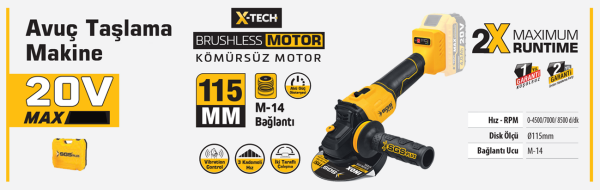 SGS 5510B Avuç Taşlama Makinası 20V (Akü Dahil Değildir)