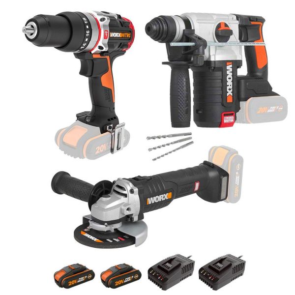 WORX WXKS6  Pro Kombo Set WX354.9 + WX380.9 + WX812.9 + WA3601 20V/2Ah