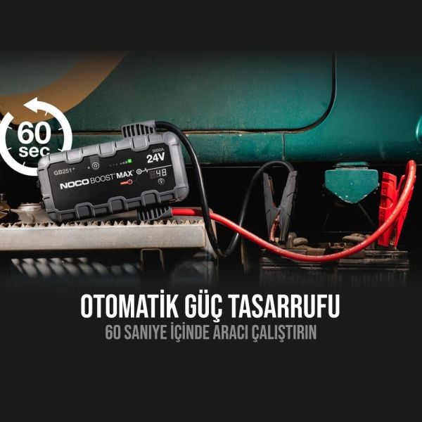 NOCO Genius GB251 Lityum Akü Takviye 24V 3000Amp + Powerbank + Led Lamba