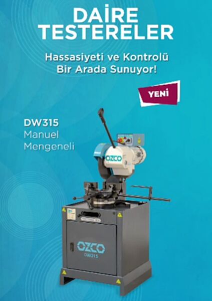 Ozco DW315 Profesyonel Daire Testere Makinesi | Çift Mengene, 1.3–1.8 kW, 380 V