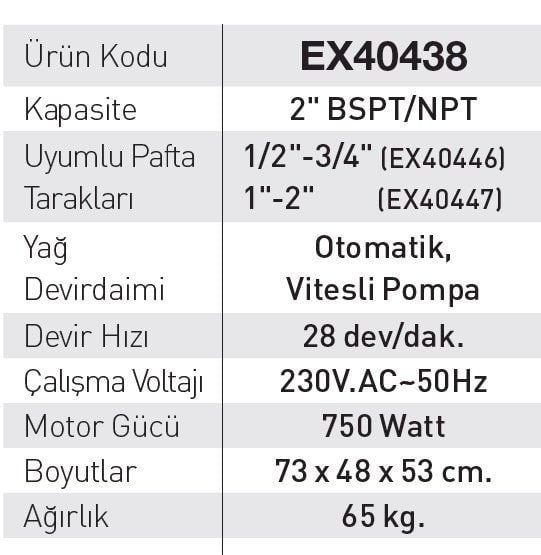 Euromax 2'' Elektrikli Pafta Makinası-750 W