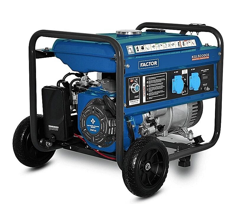 Factor KGL5000CE Benzinli Jeneratör 5 kVA | Monofaze, İpli Marşlı Güçlü Taşınabilir Jeneratör