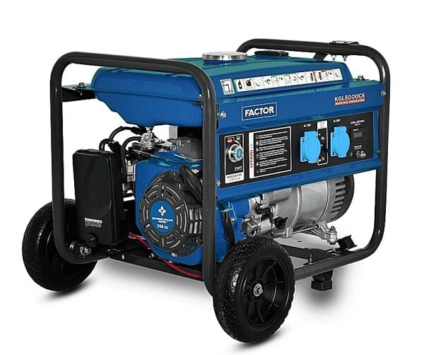 Factor KGL5000CE Benzinli Jeneratör 5 kVA | Monofaze, İpli Marşlı Güçlü Taşınabilir Jeneratör