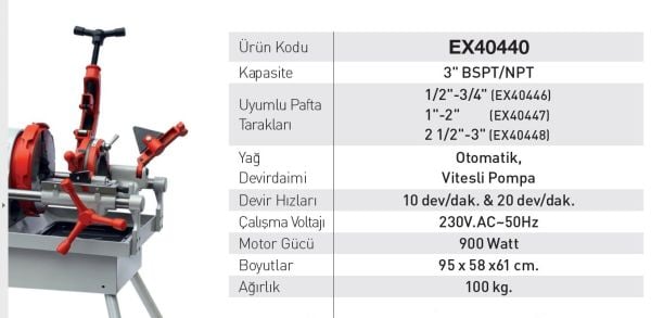 Euromax 3'' Elektrikli Pafta Makinası-900 W