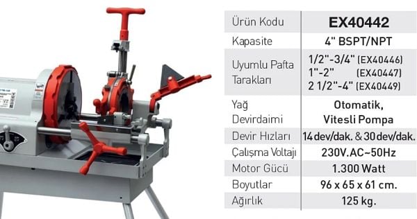 Euromax 4'' Elektrikli Pafta Makinası-1300 W