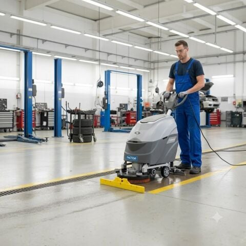 Factor FCPS450E 35 LT Elektrikli Zemin Temizleme Otomatı 45 cm | Profesyonel Yer Yıkama Makinesi