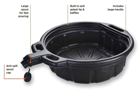 Groz ODP/16 16 Litre Yağ Toplama Tava ve Leğeni - Motor Yağı Değişim Kabı