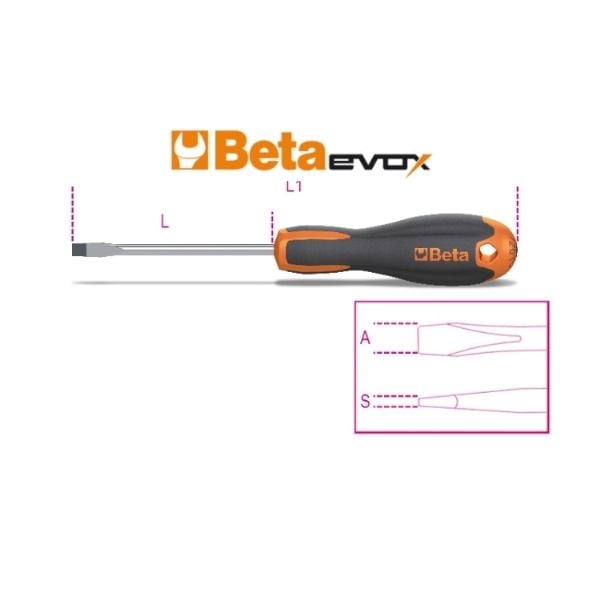 Beta 1201E Düz Tornavida 6,5x150mm