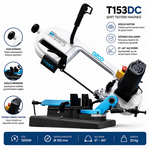 Ozco T153DC Şerit Testere 1750 W