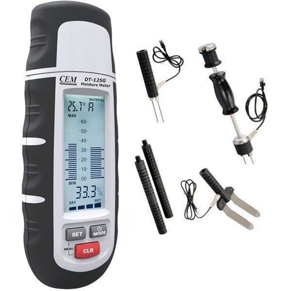 Cem DT125G Çakmalı Ahşap ve Yapı Malzemesi Nem Ölçer Seti