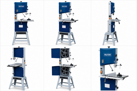 Factor FCWT340 Profesyonel Ahşap Şerit Testere Makinası 340 mm - Güçlü Motor
