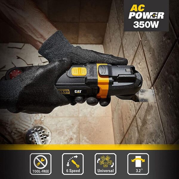 CAT DX49.1 Çok Amaçlı Devir Ayarlı Kesme Raspalama ve Zımpara 350Watt  + 14 Adet Aksesuar