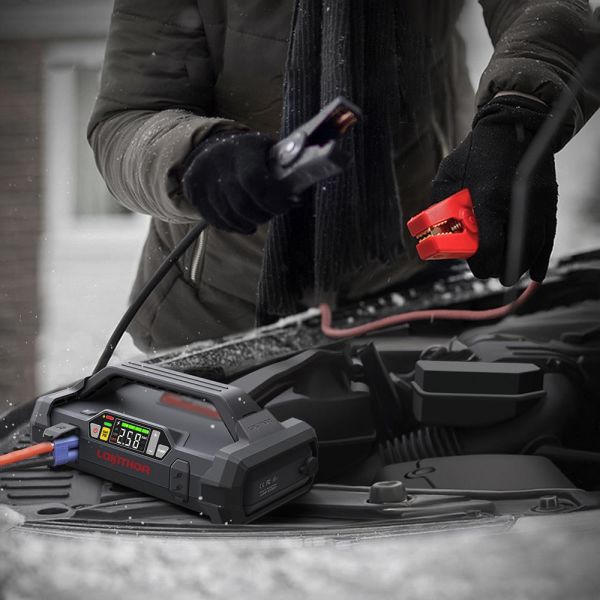 LOKITHOR Li-Polimer Akıllı Akü Takviye + Pompa + Powerbank + Led Lamba 12V-2000Amp