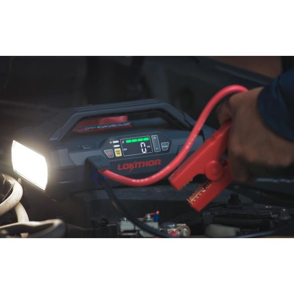 LOKITHOR Li-Polimer Akıllı Akü Takviye + Pompa + Powerbank + Led Lamba 12V-2000Amp