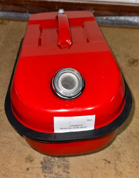 Steweld  Yatay Kırmızı Metal Benzin Bidonu 10 Litre