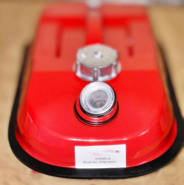 Steweld  Yatay Kırmızı Metal Benzin Bidonu 5 Litre